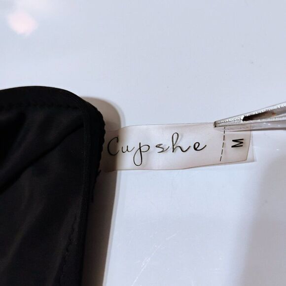 Cupshe Bikini Bottom Hipster Brief Cheeky ish Medium Rise Clean Like New Black M - Picture 5 of 11